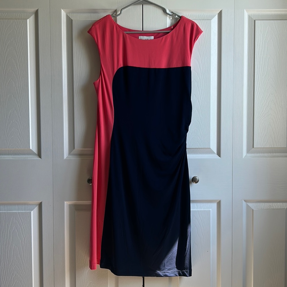 Navy and pink NorthStyle midi dress. Size 14.